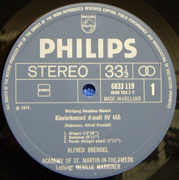 Cover zu Wolfgang Amadeus Mozart - Alfred Brendel - The Academy Of St. Martin-in-the-Fields - Sir Neville Marriner - Klavierkonzerte Nr. 20 D-moll KV 466 / Nr. 23 A-dur KV 488 | 1974 | Classical