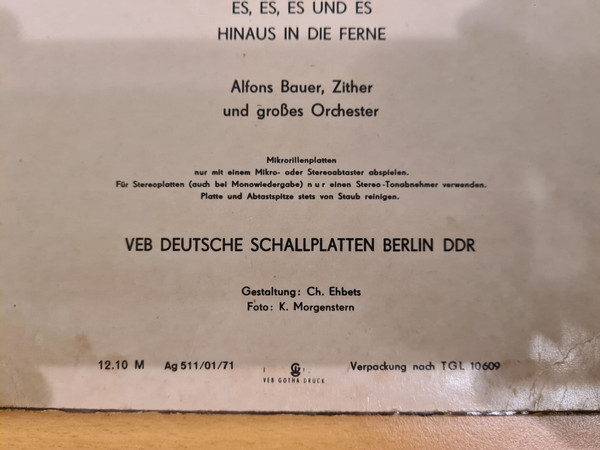 Cover zu Alfons Bauer Mit Seinem Orchester - Wir Wandern | Vinyl, LP, Album, Stereo | Folk, World, & Country | German Democratic Republic (GDR)