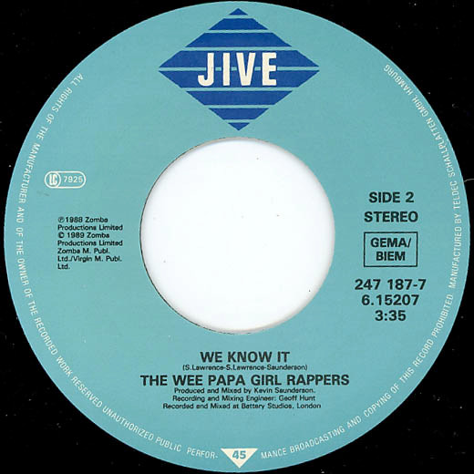 Cover zu Wee Papa Girl Rappers - Soulmate | 1988 | Vinyl, 45 RPM, 7