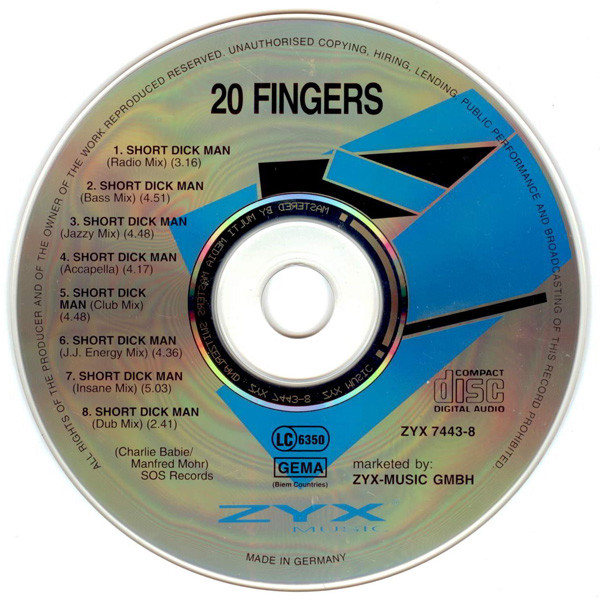 Cover zu 20 Fingers - Short Dick Man | 1994 | CD, Maxi-Single | Electronic | Germany