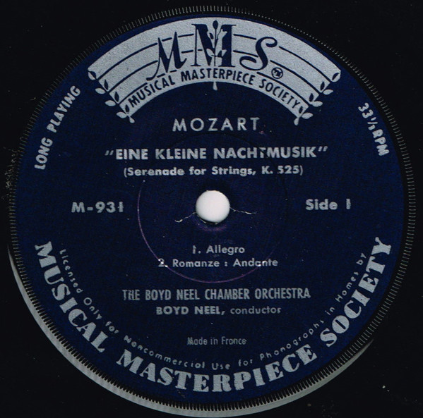 Cover zu Wolfgang Amadeus Mozart, The Boyd Neel Chamber Orchestra, Boyd Neel - Eine Kleine Nachtmusik | 1961 | Vinyl, LP, 7