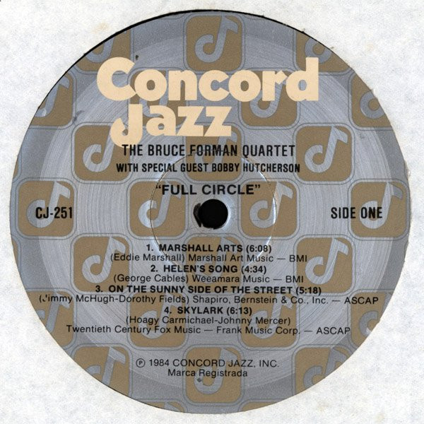 Cover zu The Bruce Forman Quartet With Special Guest Bobby Hutcherson - Full Circle | 1984 | Vinyl, LP, Album | Jazz | US