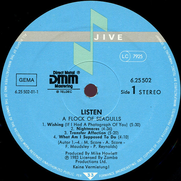 Cover zu A Flock Of Seagulls - Listen | Vinyl, LP, Album, Stereo | Electronic, Rock | Germany