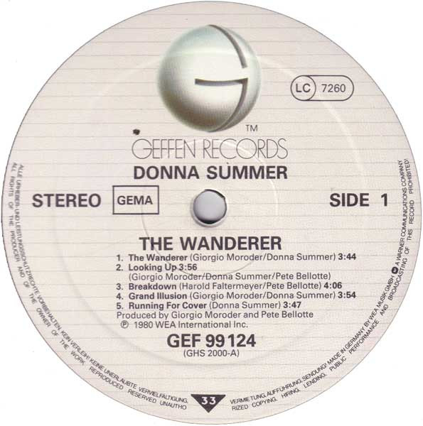 Cover zu Donna Summer - The Wanderer | 1980 | Vinyl, LP, Album | Electronic | Germany