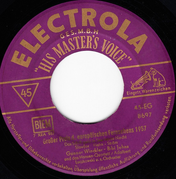Bild Gunnar Winckler, Bibi Johns – Das Schiff Geht In See Heute Nacht / Gin Und Rum | 1957 | Vinyl, 45 RPM, 7″, Single | Pop | Germany Schallplatten Ankauf