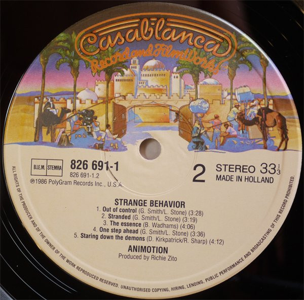 Cover zu Animotion - Strange Behavior | 1986 | Vinyl, LP, Album | Electronic | Europe