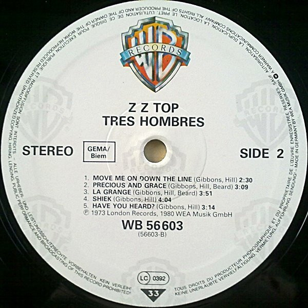 Cover zu ZZ Top - Tres Hombres | Vinyl, LP, Album, Stereo, Reissue | Rock | Europe