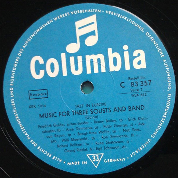 Cover zu Friedrich Gulda - Music For Piano And Band | 1963 | Vinyl, LP, Album | Jazz | Germany