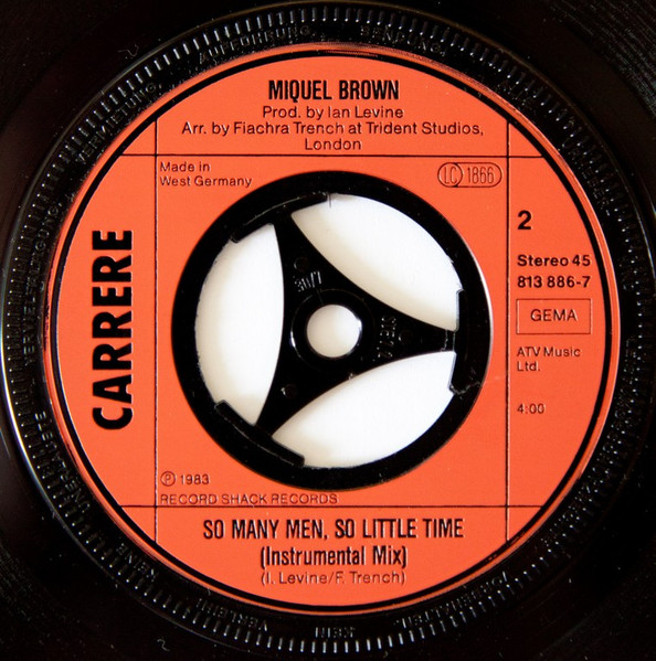 Cover zu Miquel Brown - So Many Men - So Little Time | 1983 | Vinyl, Stereo, 45 RPM, 7