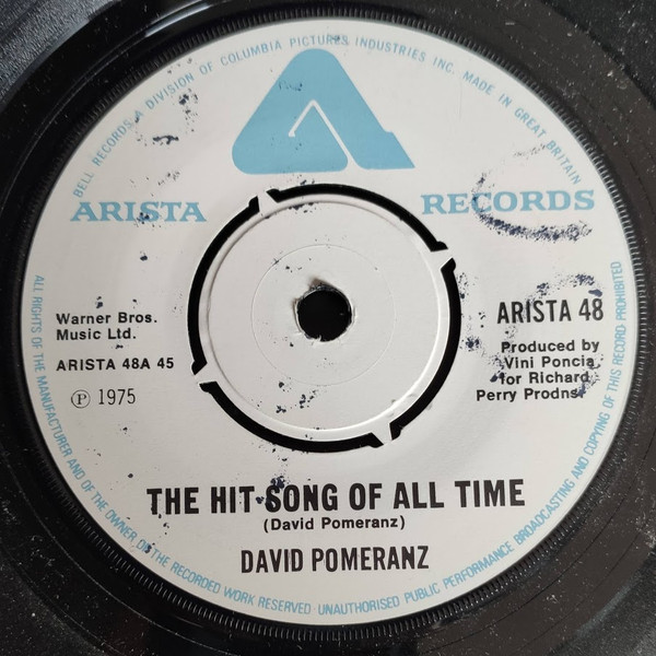 Bild David Pomeranz – The Hit Song Of All Time | 1976 | Vinyl, 45 RPM, 7″ | Pop | UK Schallplatten Ankauf