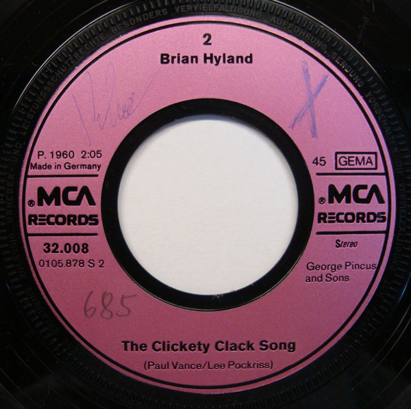 Cover zu Brian Hyland - Itsy Bitsy, Teenie Weenie Yellow Polkadot Bikini / Clickety Clack Song | Vinyl, 45 RPM, 7