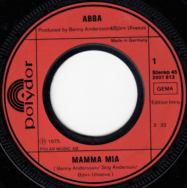 Cover zu ABBA - Mamma Mia | Vinyl, Stereo, 45 RPM, 7