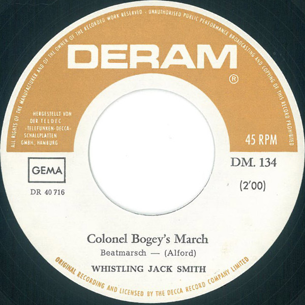 Cover zu Whistling Jack Smith - Colonel Bogey's March / Ja-Da | 1968 | Vinyl, 45 RPM, 7