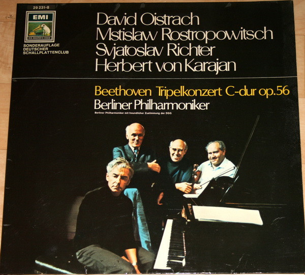 Bild David Oistrach, Mstislav Rostropovich, Sviatoslav Richter, Herbert von Karajan, Ludwig van Beethoven, Berliner Philharmoniker – Tripelkonzert C-dur Op. 56 | Classical Schallplatten Ankauf