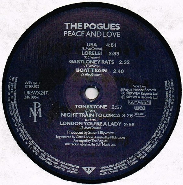 Cover zu The Pogues - Peace And Love | 1989 | Vinyl, LP, Album | Rock | Europe
