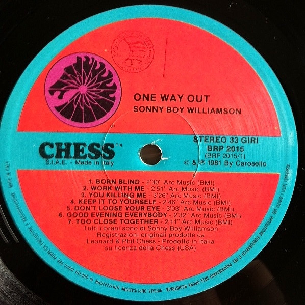 Cover zu Sonny Boy Williamson (2) - One Way Out | 1981 | Vinyl, LP, Compilation | Blues | Italy