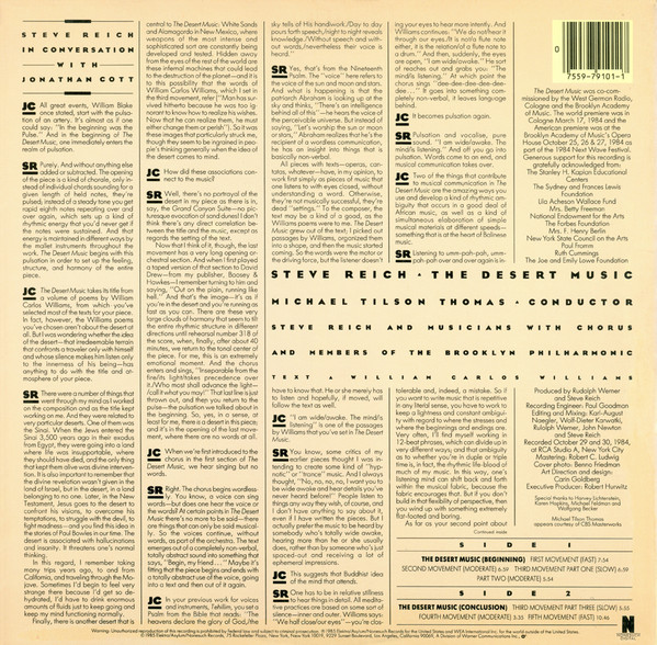 Cover zu Steve Reich - The Desert Music | Vinyl, LP, Album, Stereo | Classical | US