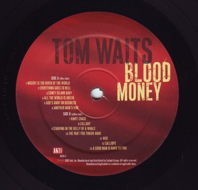 Cover zu Tom Waits - Blood Money | 2002 | Vinyl, LP, Album | Rock | US