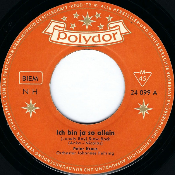 Cover zu Peter Kraus - Tiger | 1959 | Vinyl, 45 RPM, 7