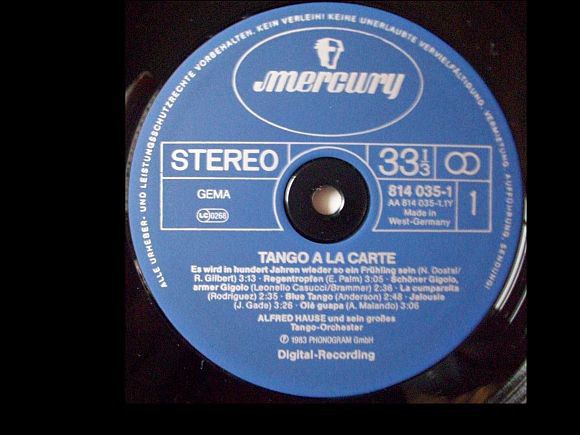 Cover zu Alfred Hause - Tango Á La Carte | 1983 | Vinyl, LP, Album | Latin, Classical | Germany