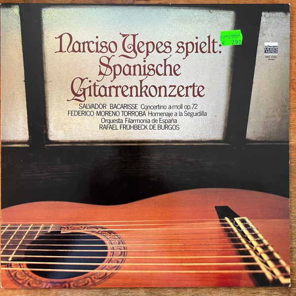 Bild Narciso Yepes, Salvador Bacarisse, Federico Moreno Torroba, Orquesta Filarmonía de España, Rafael Frühbeck De Burgos – Narciso Yepes Spielt: Spanische Gitarrenkonzerte | 1980 | Classical Schallplatten Ankauf