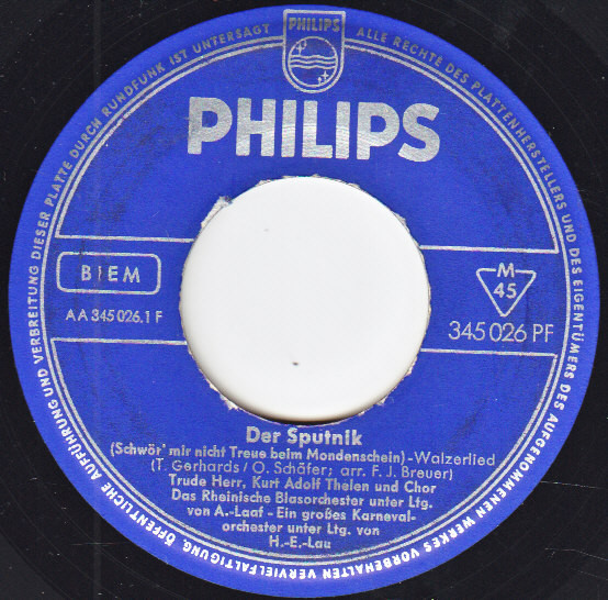 Bild Trude Herr, Kurt-Adolf Thelen – Der Sputnik | 1957 | Vinyl, 45 RPM, 7″, Single, Mono | Pop | Germany Schallplatten Ankauf