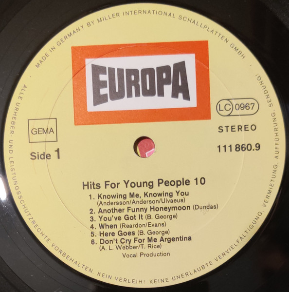 Cover zu The Hiltonaires - Hits For Young People 10 | 1977 | Vinyl, LP | Rock, Pop | Germany