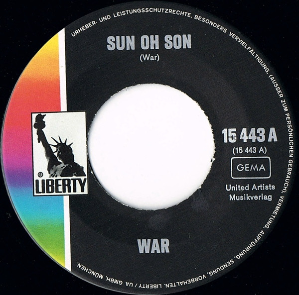Cover zu War - Sun Oh Son | 1971 | Vinyl, 45 RPM, 7