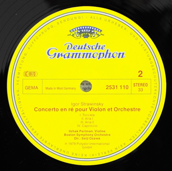 Cover zu Alban Berg · Igor Stravinsky - Itzhak Perlman · Boston Symphony Orchestra · Seiji Ozawa - Violinkonzerte = Violin Concertos | 1980 | Vinyl, LP, Stereo | Classical | Europe