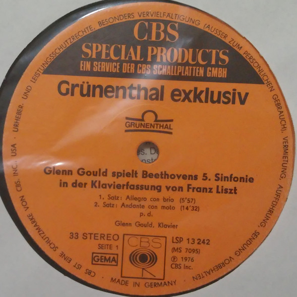 Cover zu Ludwig van Beethoven, Franz Liszt - Glenn Gould - 5. Sinfonie (Transkription) | 1976 | Vinyl, LP, Album | Classical | Germany