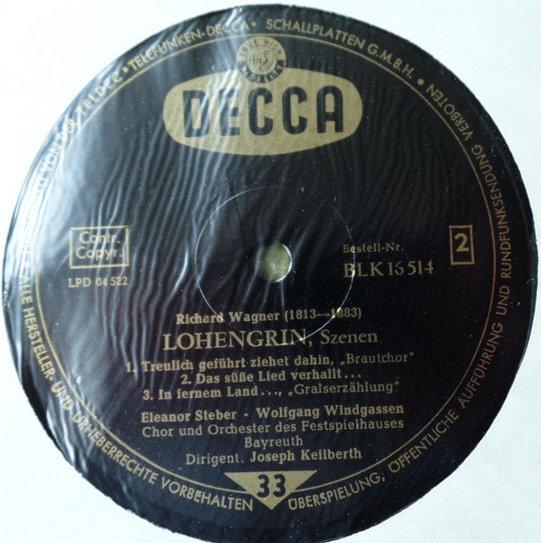 Cover zu Richard Wagner, Chor der Bayreuther Festspiele Und Orchester der Bayreuther Festspiele, Joseph Keilberth, Wolfgang Windgassen, Eleanor Steber, Astrid Varnay, Josef Greindl - Szenen Aus Lohen