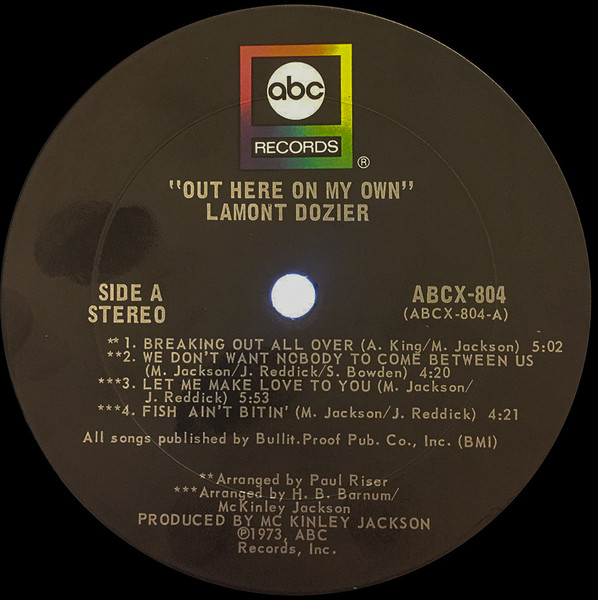 Cover zu Lamont Dozier - Out Here On My Own | 1973 | Vinyl, LP, Album, Stereo | Funk / Soul | US