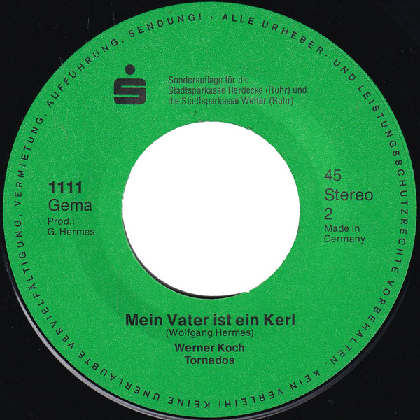 Cover zu Werner Koch Tornados - Der Kleine Sheriff / Mein Vater Ist Ein Kerl | Vinyl, 45 RPM, 7