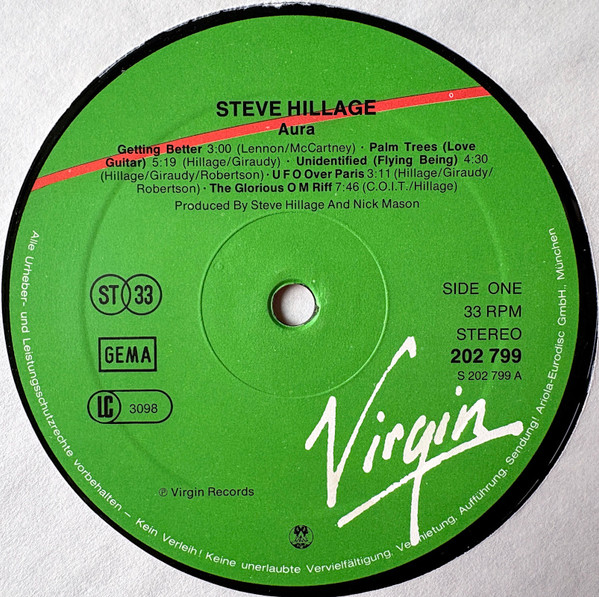 Cover zu Steve Hillage - Aura | Vinyl, LP, Compilation | Rock | Germany