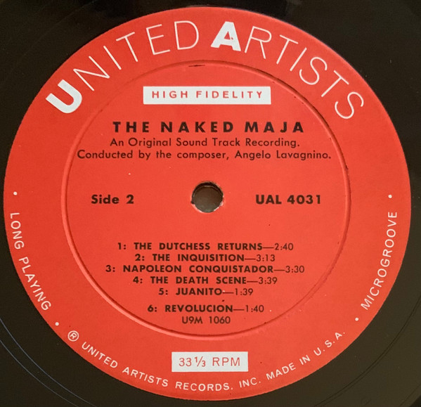 Cover zu Angelo Francesco Lavagnino - The Naked Maja (Music From The Motion Picture Sound Track) | 1959 | Vinyl, LP, Mono | Stage & Screen | US