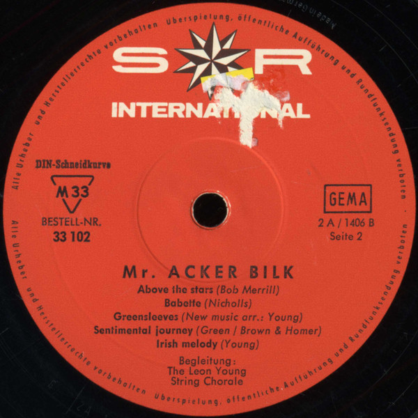 Cover zu Acker Bilk - Mr. Acker Bilk | 1964 | Vinyl, LP, Mono, Club Edition, Compilation, 10