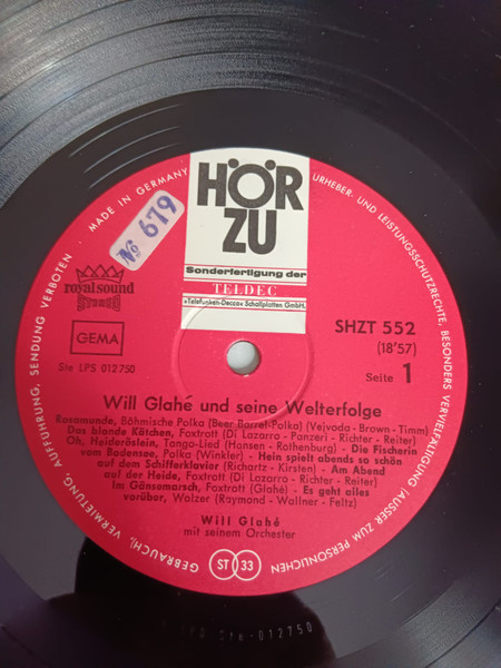 Cover zu Will Glahé - Will Glahé Spielt Seine Welterfolge | Vinyl, LP, Stereo, Special Edition, Compilation | Pop, Folk, World, & Country | Germany