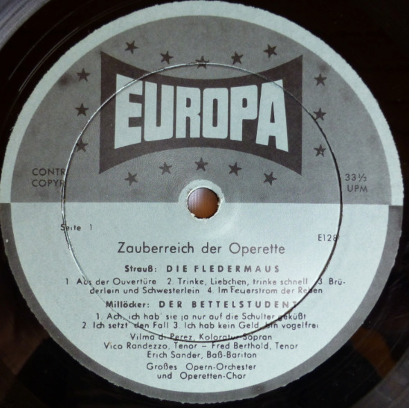Cover zu Orchester Der Staatsoper Hamburg, Chor Der Hamburgischen Staatsoper - Zauberreich Der Operette | 1965 | Vinyl, LP, Mono, Compilation | Classical | Germany