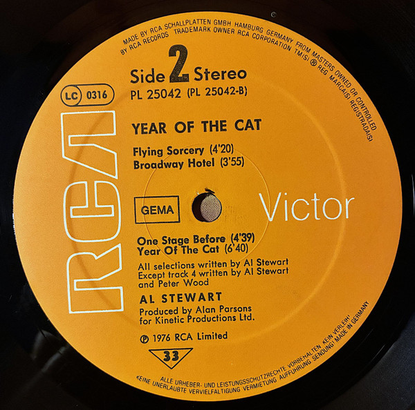 Cover zu Al Stewart - Year Of The Cat | 1976 | Vinyl, LP, Album, Stereo, Reissue | Rock | Germany