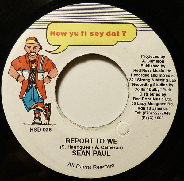 Bild Sean Paul – Report To We | 1998 | Vinyl | Reggae | Jamaica Schallplatten Ankauf