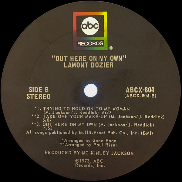 Cover zu Lamont Dozier - Out Here On My Own | 1973 | Vinyl, LP, Album, Stereo | Funk / Soul | US
