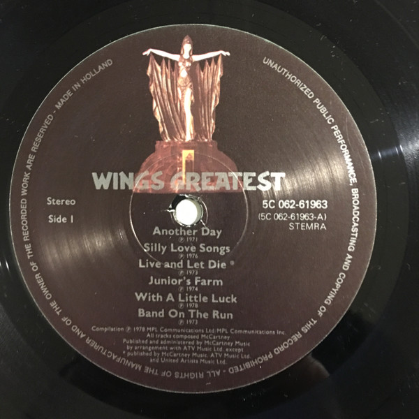 Cover zu Wings (2) - Wings Greatest | Vinyl, LP, Compilation | Rock | Netherlands