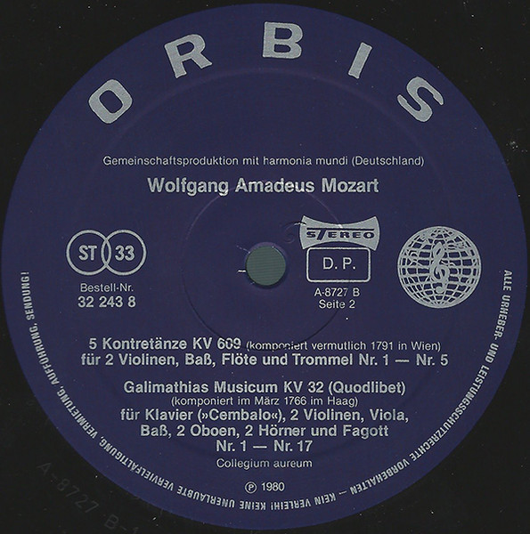 Cover zu Wolfgang Amadeus Mozart, Collegium Aureum - Der Heitere Mozart | 1981 | Vinyl, LP, Stereo, Club Edition | Classical | Germany