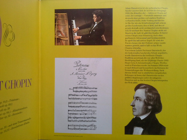 Cover zu Adam Harasiewicz, Frédéric Chopin - Harasiewicz Spielt Chopin | 1972 | Vinyl, LP, Stereo, Club Edition, Special Edition | Classical | Germany