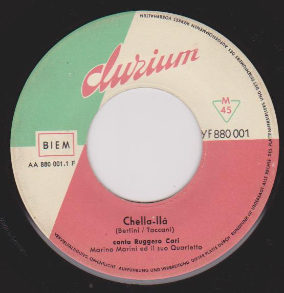Bild Ruggero Cori / Aurelio Fierro – Chella-llá / Lazzarella | 1957 | Vinyl, 45 RPM, 7″ | Pop, Folk, World, & Country | Germany Schallplatten Ankauf