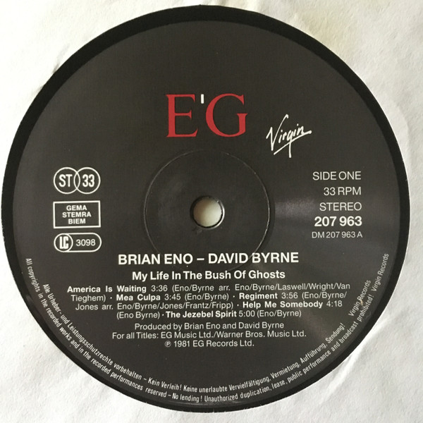 Cover zu Brian Eno - David Byrne - My Life In The Bush Of Ghosts | 1987 | Vinyl, LP, Album, Reissue | Electronic | Europe