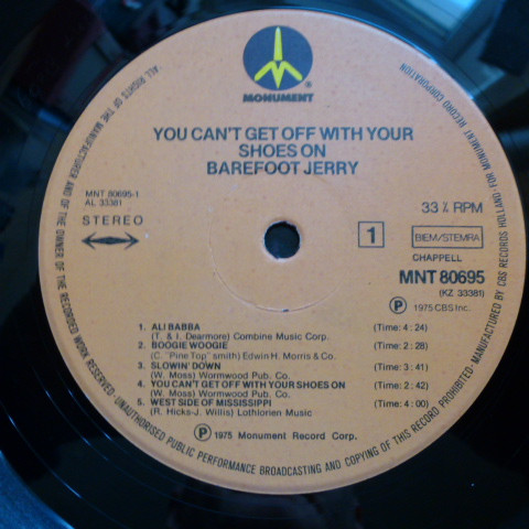 Cover zu Barefoot Jerry - You Can't Get Off With Your Shoes On | 1975 | Vinyl, LP, Album, Stereo | Rock, Folk, World, & Country | Europe