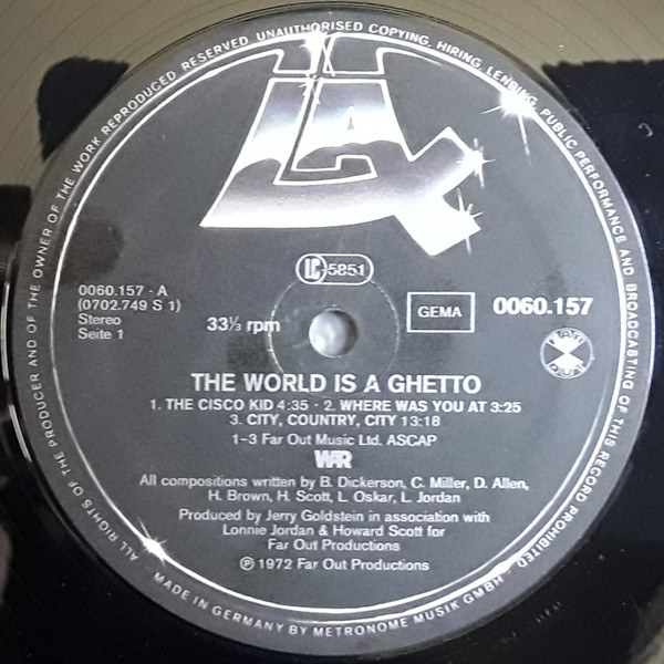 Cover zu War - The World Is A Ghetto | Vinyl, LP, Album | Funk / Soul | Germany