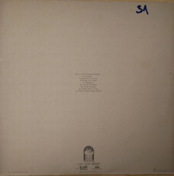 Cover zu Angelo Branduardi - La Pulce D'Acqua | 1979 | Vinyl, LP, Album | Folk, World, & Country | France
