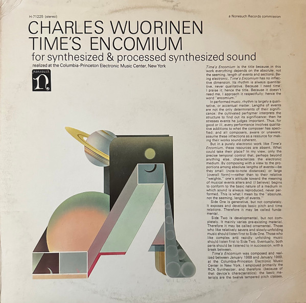 Bild Charles Wuorinen – Time’s Encomium (For Synthesized & Processed Synthesized Sound) | 1972 | Vinyl, LP, Album, Stereo, Reissue, Repress | Electronic, Classical | US Schallplatten Ankauf